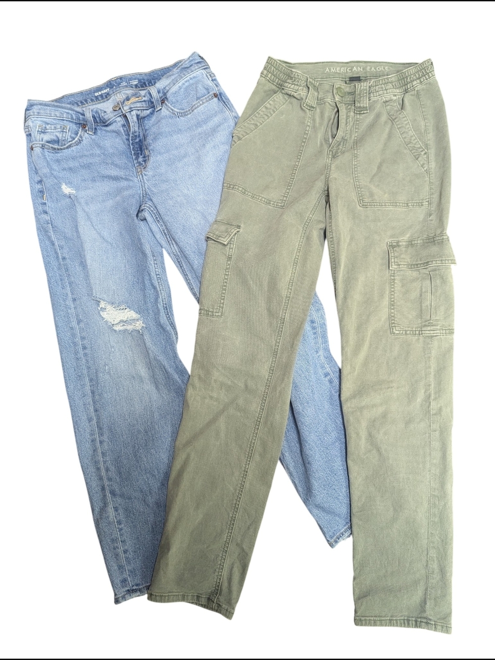 American Eagle Cargo Pants + Old Navy Boyfriend Jeans Bundle | Size 0/00